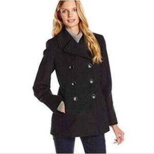Calvin Klein Double Breasted Short Wool Pea Coat